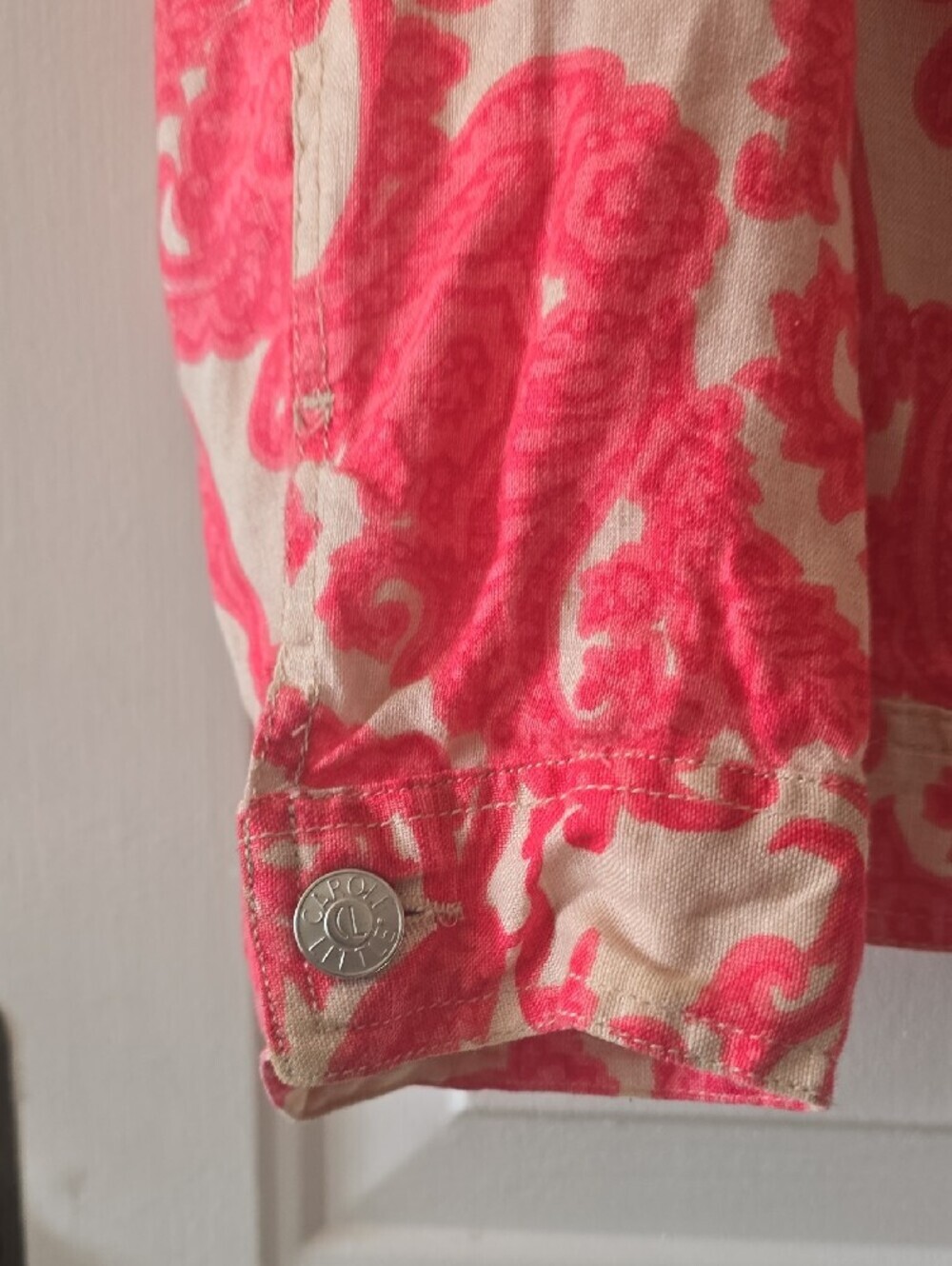 Carole Little Coral Paisley-Print Denim Jacket - Picture 5 of 8